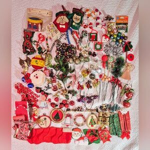 Vintage Christmas Craft Lot HUGE Over 100 Items VIDEO